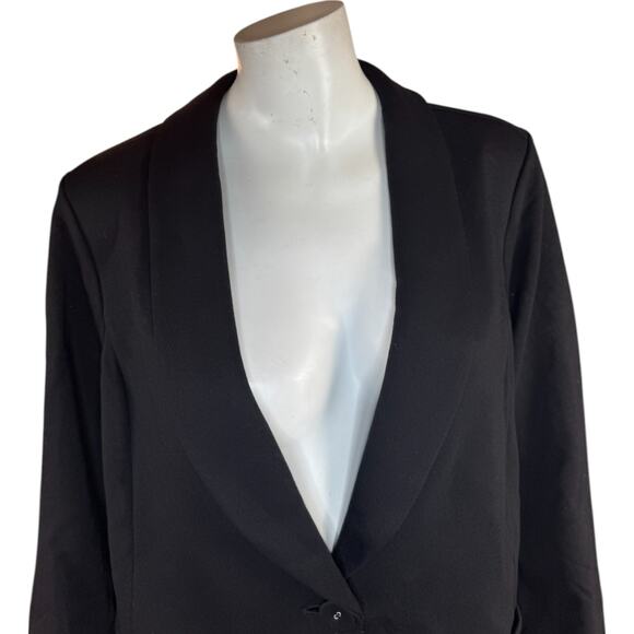 Susan Graver Weekend Washed French Terry Blazer Black Large Business Career NWOT - Picture 9 of 14